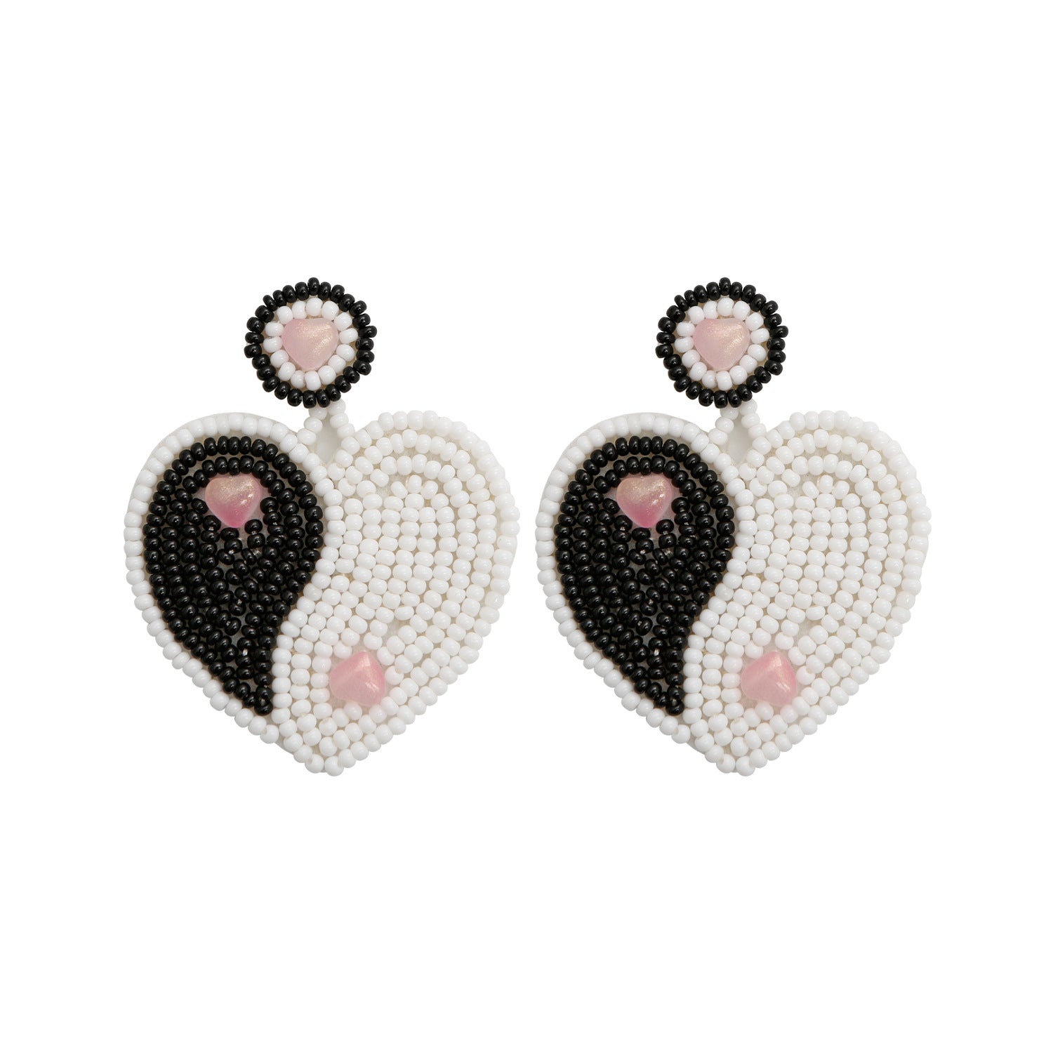 Wholesale Bohemian Exaggerated Retro Heart-shaped Ethnic Rice Beads Earrings Handmade Tassel Love Mother's Day Earrings